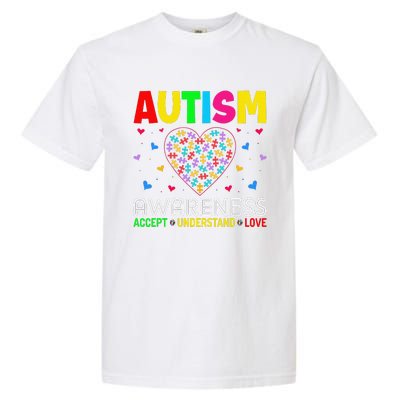 Autism Awareness Accept Understand Love ASD Motivational Garment-Dyed Heavyweight T-Shirt