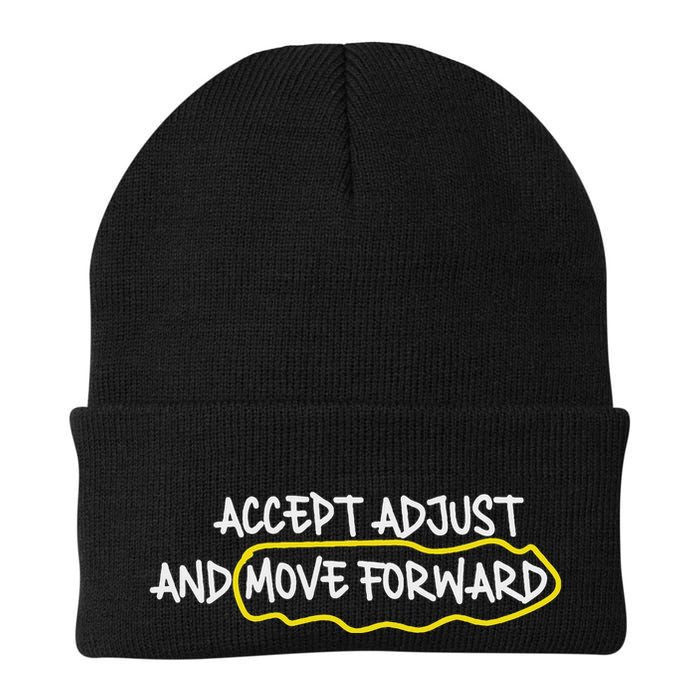 Accept Adjust And Move Forward Knit Cap Winter Beanie