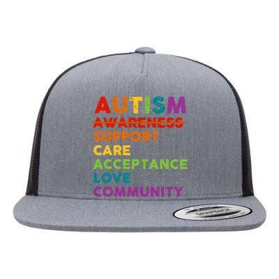 Autism Acceptance Autism Awareness Flat Bill Trucker Hat