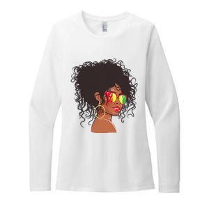 Afro African American  Black Melanin Queen Juneteenth Womens CVC Long Sleeve Shirt