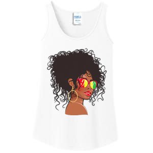 Afro African American  Black Melanin Queen Juneteenth Ladies Essential Tank