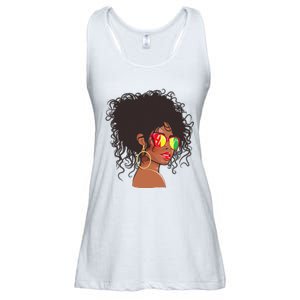 Afro African American  Black Melanin Queen Juneteenth Ladies Essential Flowy Tank