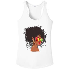 Afro African American  Black Melanin Queen Juneteenth Ladies PosiCharge Competitor Racerback Tank