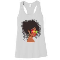 Afro African American  Black Melanin Queen Juneteenth Women's Racerback Tank