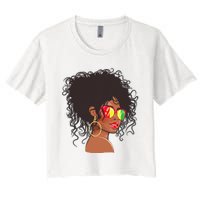 Afro African American  Black Melanin Queen Juneteenth Women's Crop Top Tee