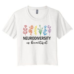 Autism Awareness Acceptance Neurodiversity Is Beautiful Women's Crop Top Tee