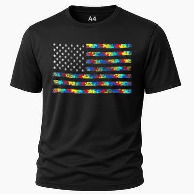 Autism Awareness American Flag Performance Shirt