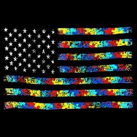 Autism Awareness American Flag Cooling Performance Crew T-Shirt