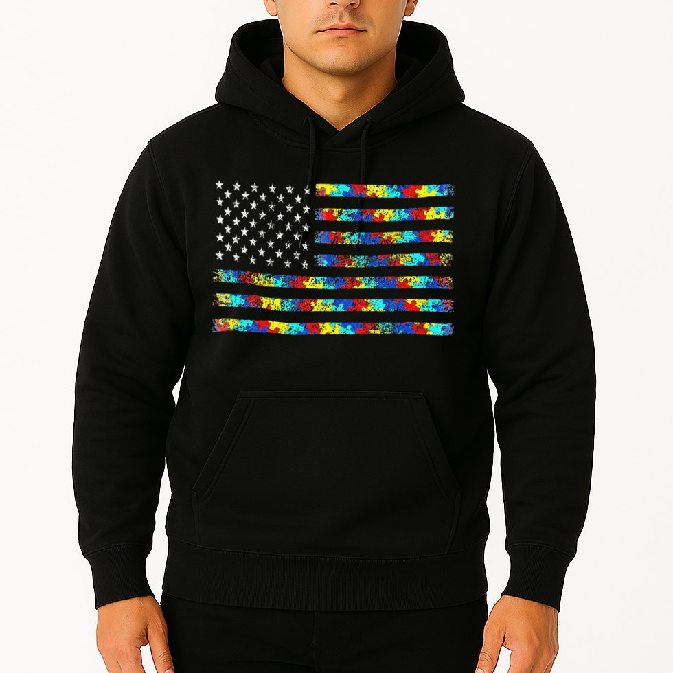 Autism Awareness American Flag Hoodie