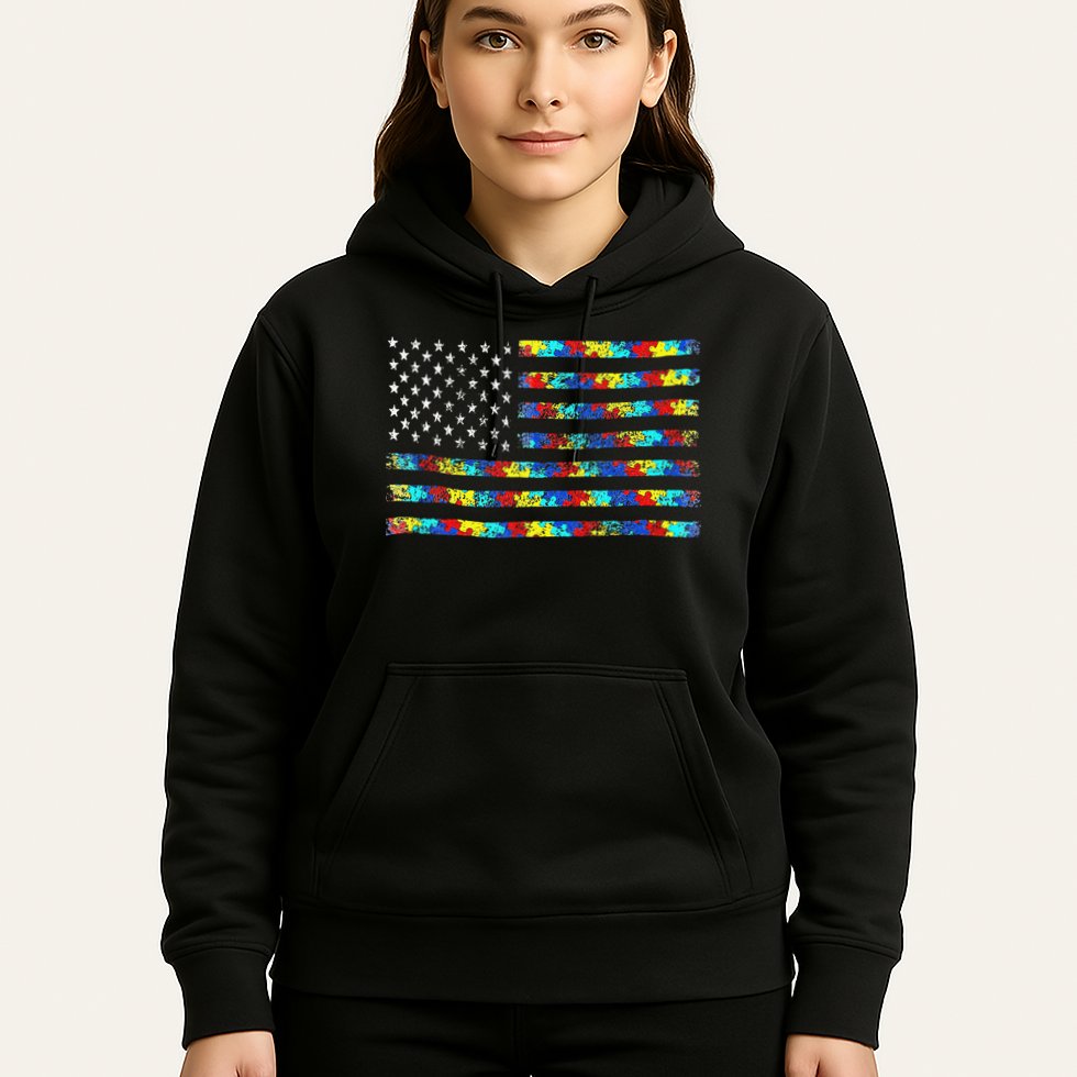 Autism Awareness American Flag Hoodie