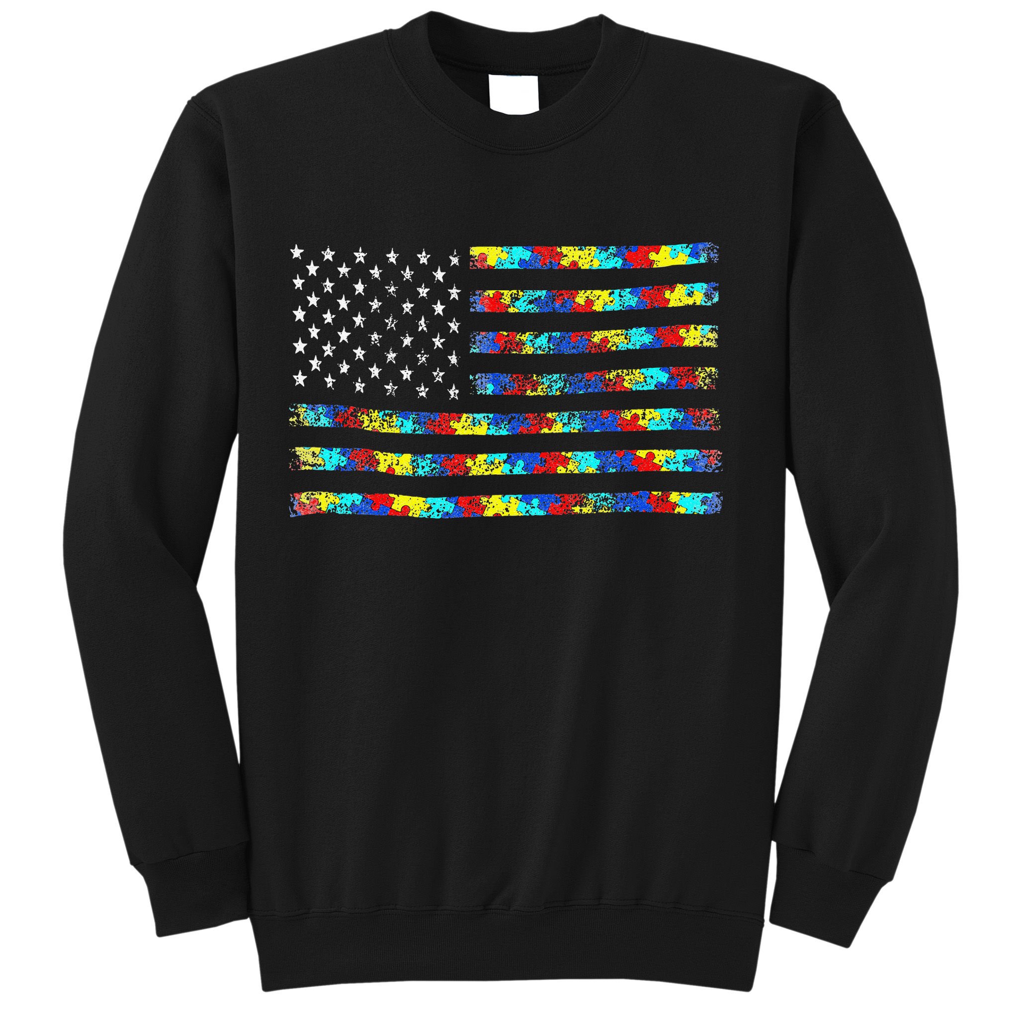 Autism Awareness American Flag Sweatshirt