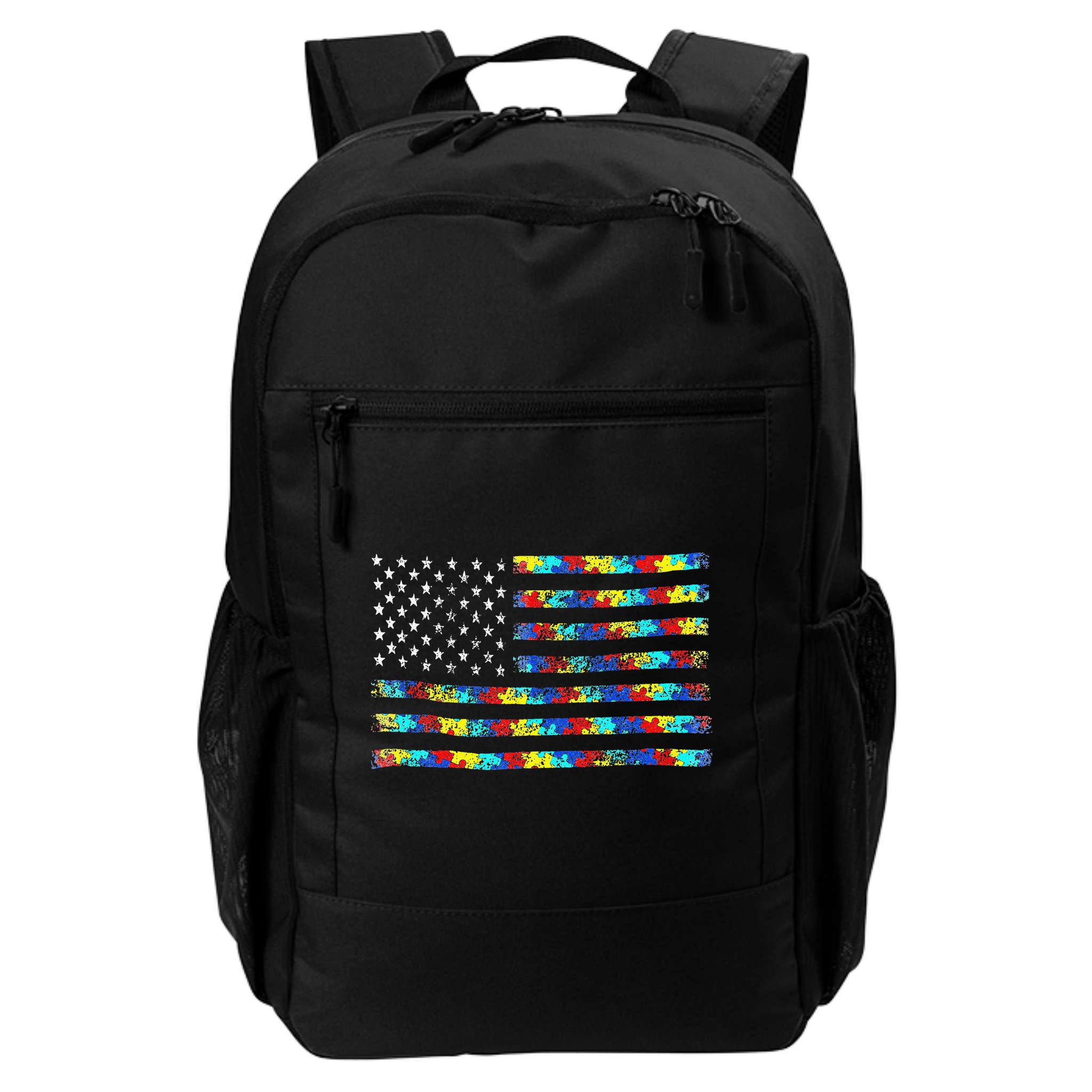 Autism Awareness American Flag Backpack