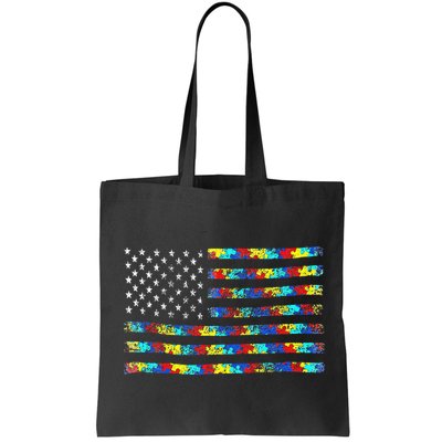 Autism Awareness American Flag Bag