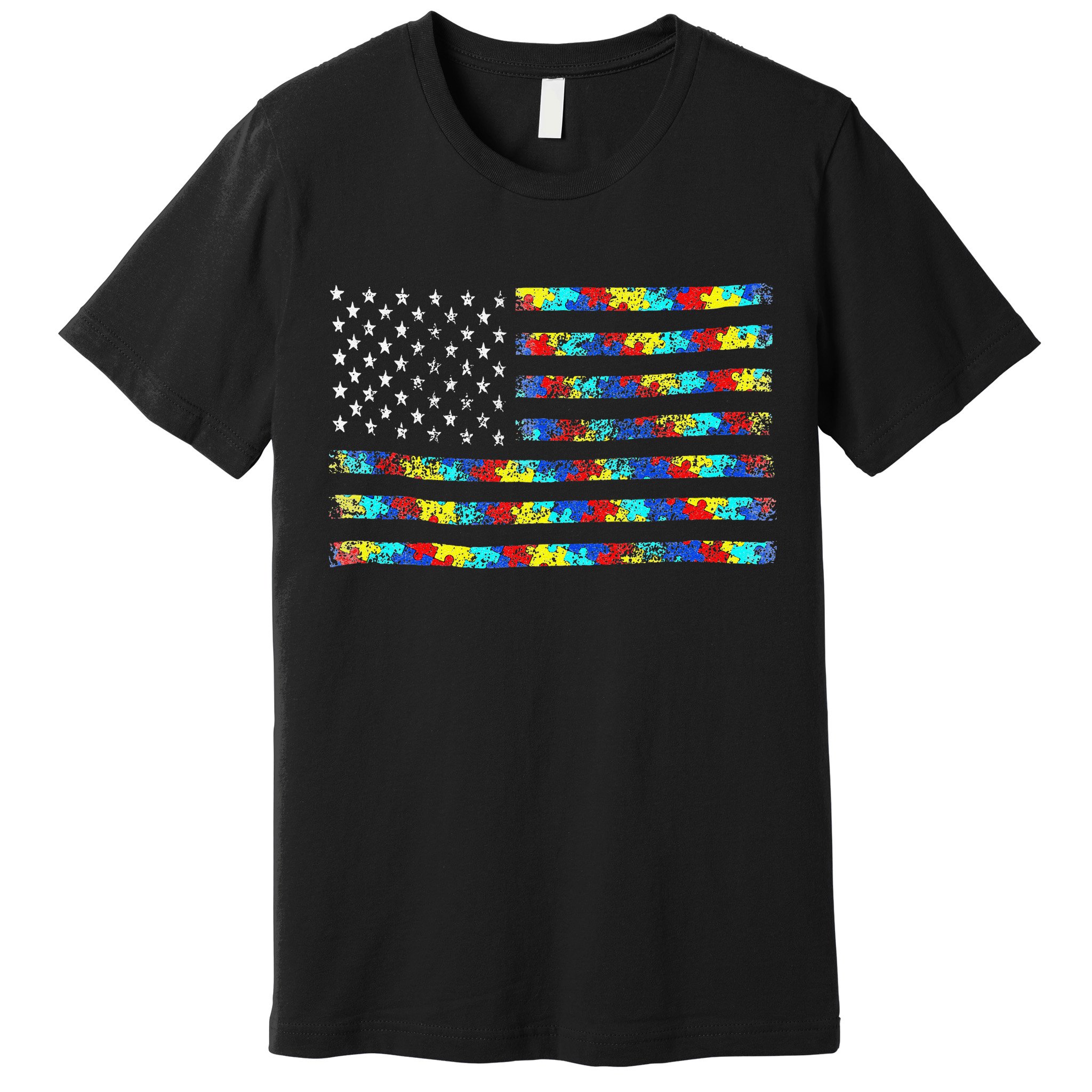 Autism Awareness American Flag Premium T-Shirt