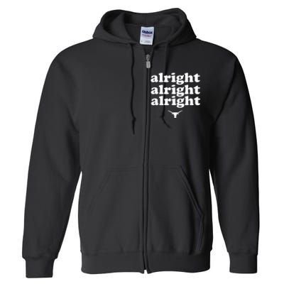 Alright Alright Alright Texas Bull Texas Pride State USA Full Zip Hoodie