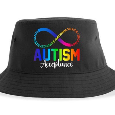 Autism Awareness Acceptance Infinity Symbol Women Gift Sustainable Bucket Hat