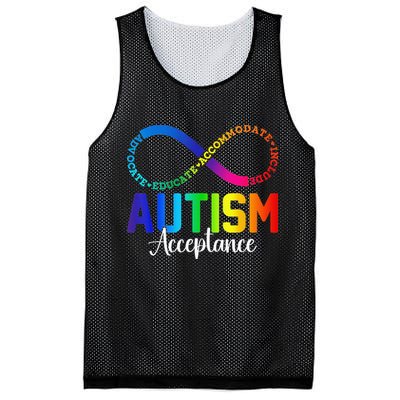 Autism Awareness Acceptance Infinity Symbol Women Gift Mesh Reversible Basketball Jersey Tank
