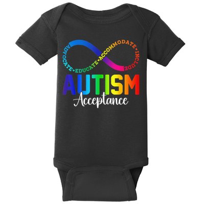 Autism Awareness Acceptance Infinity Symbol Women Gift Baby Bodysuit