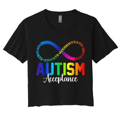 Autism Awareness Acceptance Infinity Symbol Women Gift Crop Top