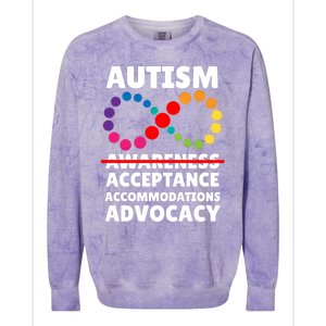 Autism Advocacy Acceptance Gift Colorblast Crewneck Sweatshirt