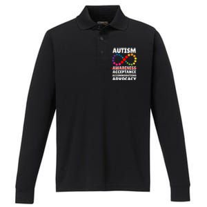 Autism Advocacy Acceptance Gift Performance Long Sleeve Polo