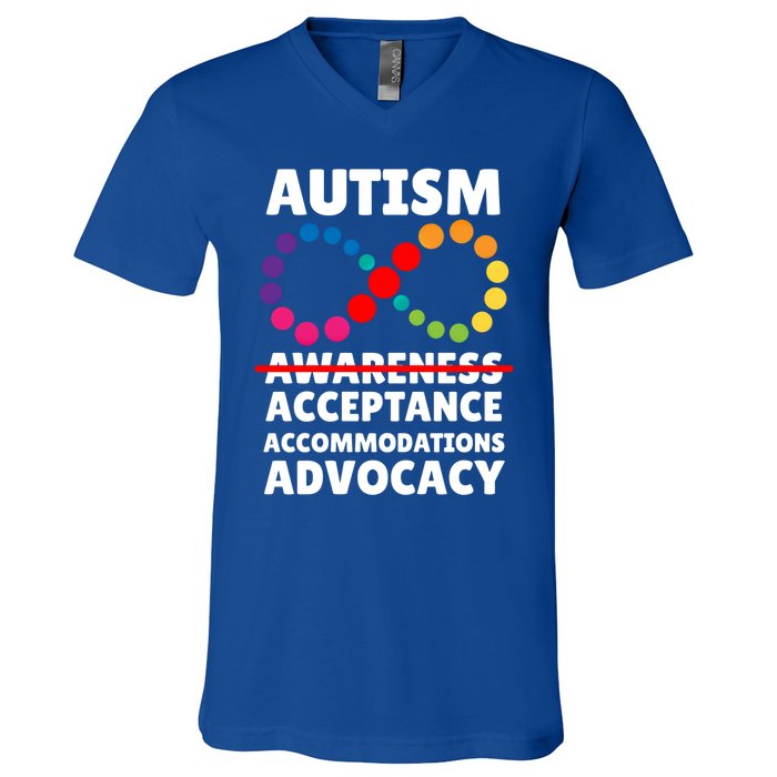 Autism Advocacy Acceptance Gift V-Neck T-Shirt