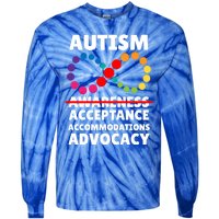 Autism Advocacy Acceptance Gift Tie-Dye Long Sleeve Shirt