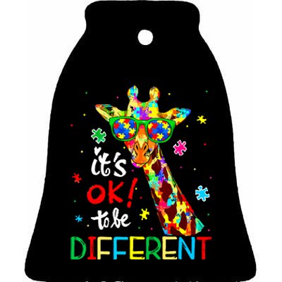 Autism Awareness Acceptance Women Its Ok To Be Different Ceramic Bell Ornament