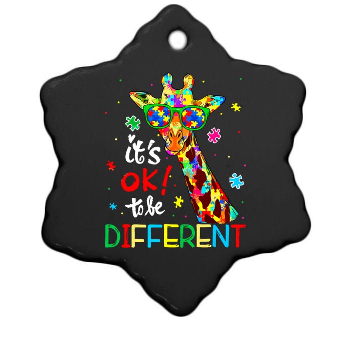 Autism Awareness Acceptance Women Its Ok To Be Different Ceramic Star Ornament