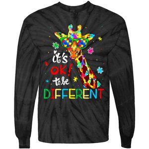 Autism Awareness Acceptance Women Its Ok To Be Different Tie-Dye Long Sleeve Shirt