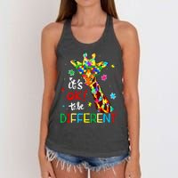 Autism Awareness Acceptance Women Its Ok To Be Different Women's Knotted Racerback Tank