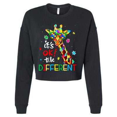 Autism Awareness Acceptance Women Its Ok To Be Different Cropped Pullover Crew