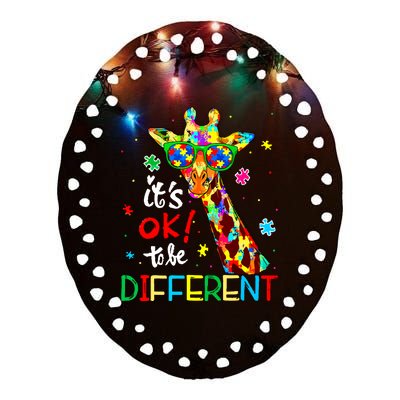 Autism Awareness Acceptance Women Its Ok To Be Different Ceramic Oval Ornament