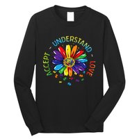 Autism Awareness Accept Understand Love Rainbow ASD Flower Long Sleeve Shirt