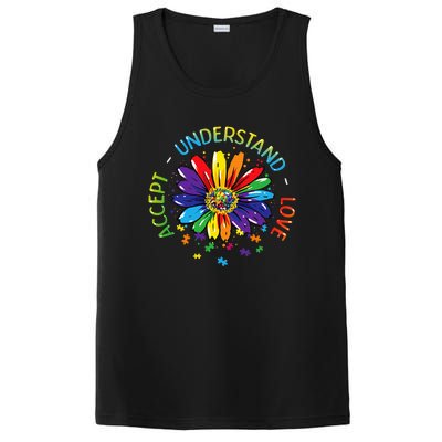 Autism Awareness Accept Understand Love Rainbow ASD Flower PosiCharge Competitor Tank