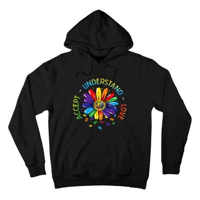 Autism Awareness Accept Understand Love Rainbow ASD Flower Tall Hoodie