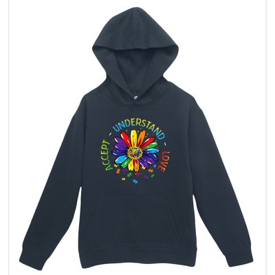 Autism Awareness Accept Understand Love Rainbow ASD Flower Urban Pullover Hoodie