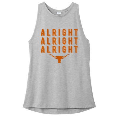 Alright, Alright, Alright Texas Shirt Texas Pride State USA Ladies PosiCharge Tri-Blend Wicking Tank