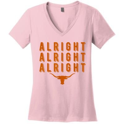 Alright, Alright, Alright Texas Shirt Texas Pride State USA Women's V-Neck T-Shirt