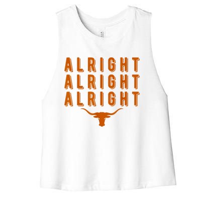 Alright, Alright, Alright Texas Shirt Texas Pride State USA Women's Racerback Cropped Tank