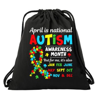 Autism Awareness - April is National Autism Awareness Month Drawstring Bag