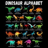 Alphabet AZ ABC Dino Identification Types Of Dinosaurs Mousepad
