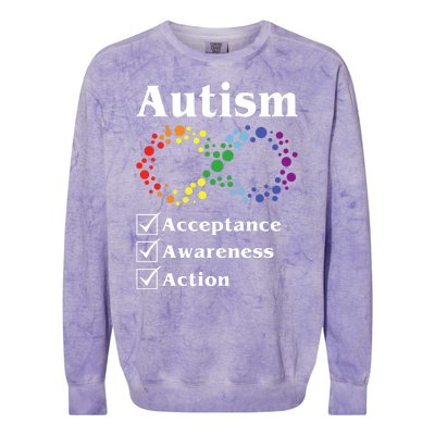 Autism Acceptance Awareness Action Colorblast Crewneck Sweatshirt