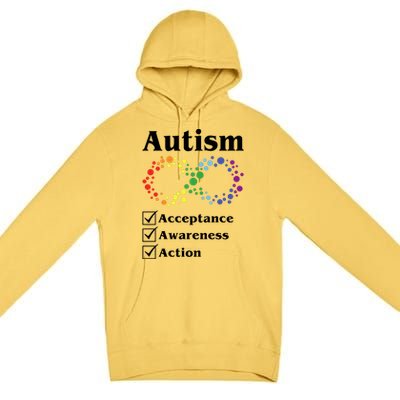 Autism Acceptance Awareness Action Premium Pullover Hoodie