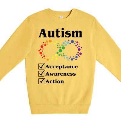 Autism Acceptance Awareness Action Premium Crewneck Sweatshirt