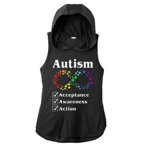 Autism Acceptance Awareness Action Ladies PosiCharge Tri-Blend Wicking Draft Hoodie Tank