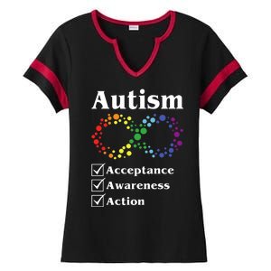 Autism Acceptance Awareness Action Ladies Halftime Notch Neck Tee