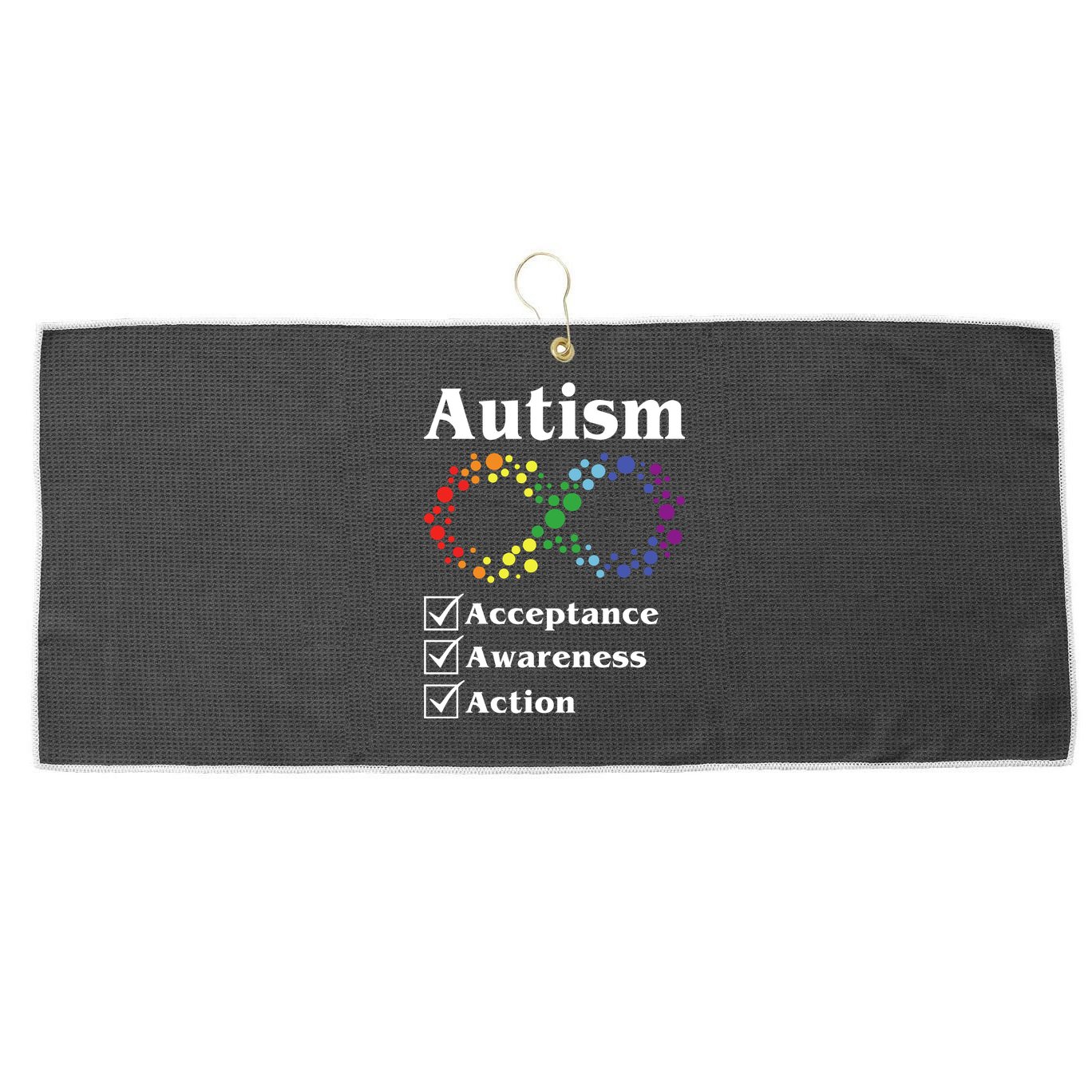 Autism Acceptance Awareness Action Large Microfiber Waffle Golf Towel