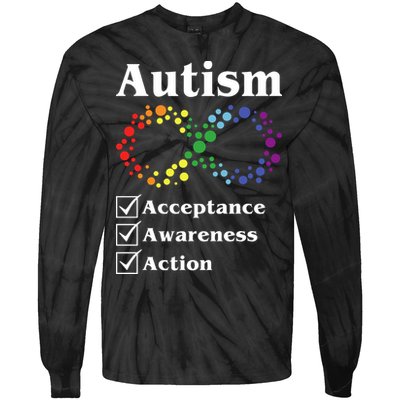 Autism Acceptance Awareness Action Tie-Dye Long Sleeve Shirt