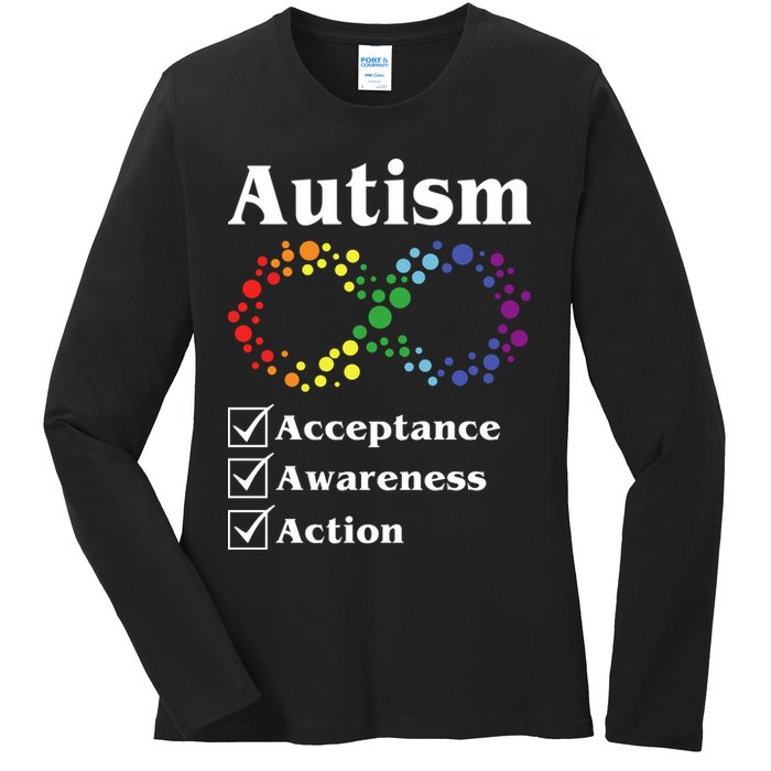 Autism Acceptance Awareness Action Ladies Long Sleeve Shirt